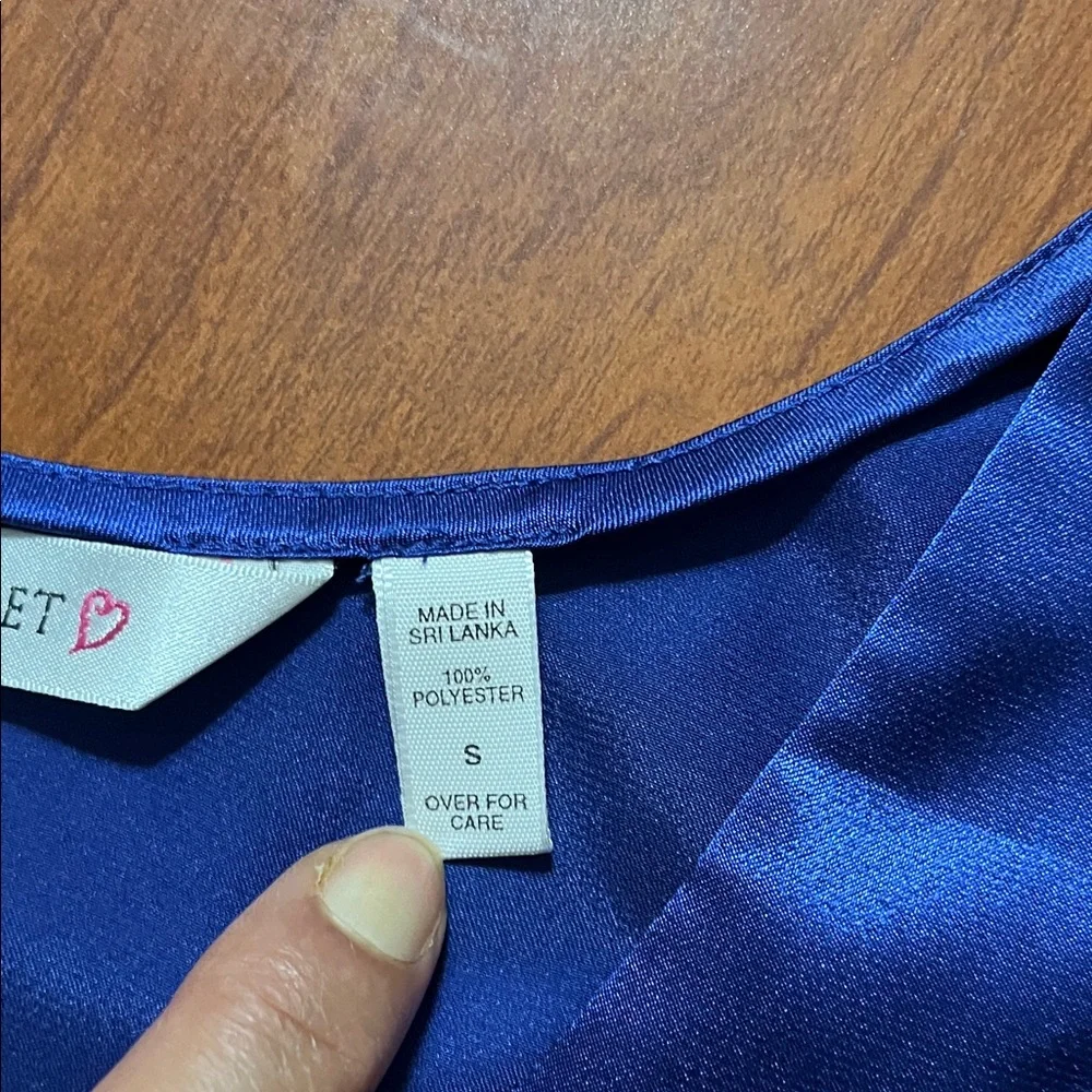 Vibrant Blue Satin Crop Top